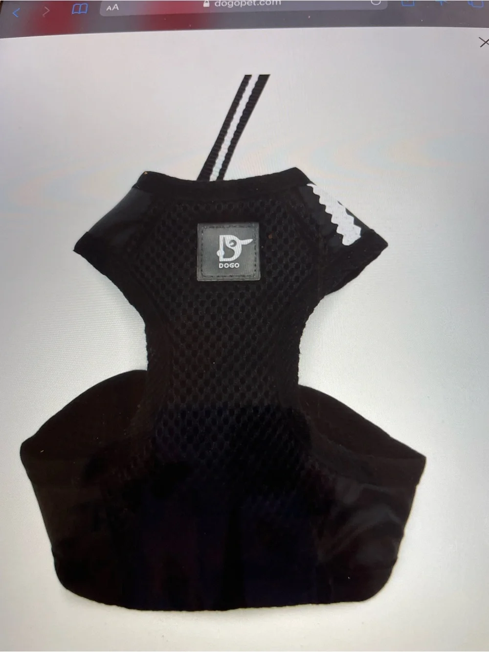 Black Easy Go Mesh Dog Harness with Matching Leash Large